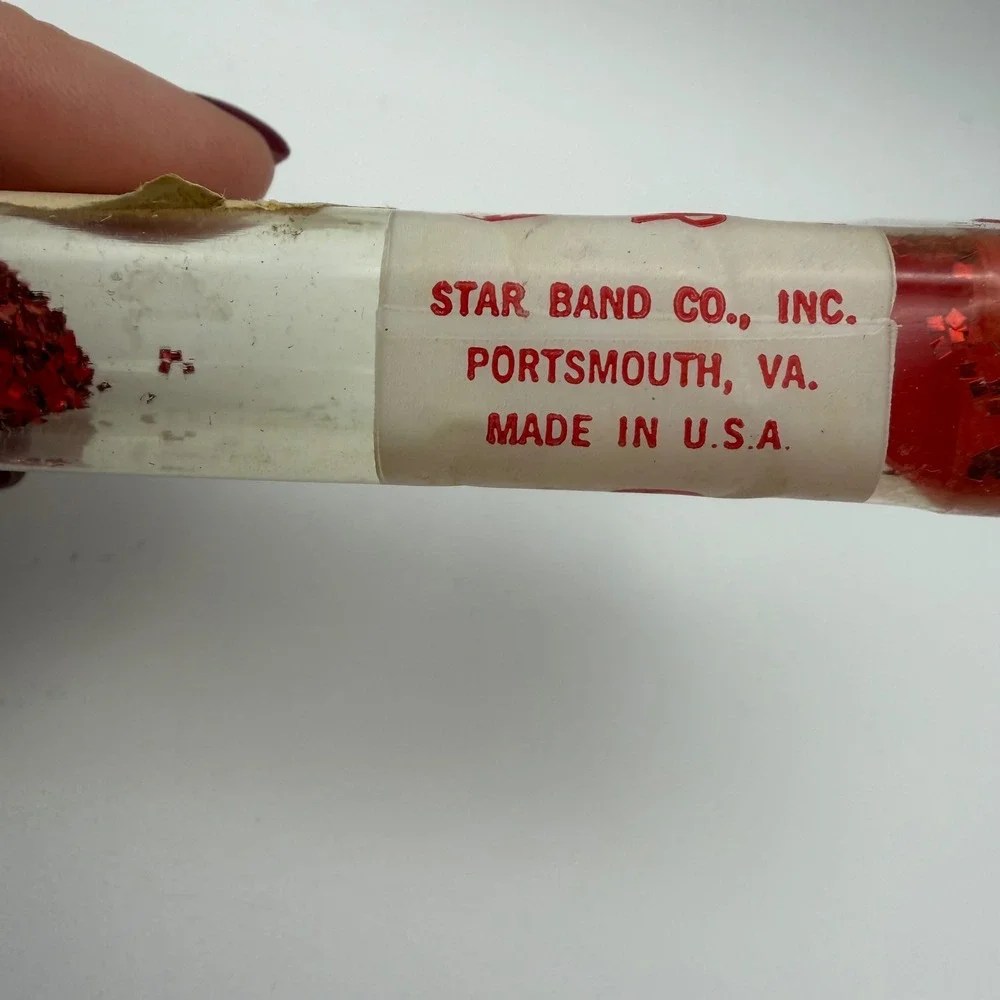 Vintage Red Glitter Star Band Co‎ Inc Non Tarnishing Aluminum Glitter 7/8 Oz